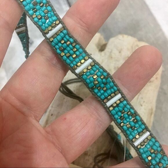 Amrita Singh turquoise beaded sliding choker - Picture 3 of 5